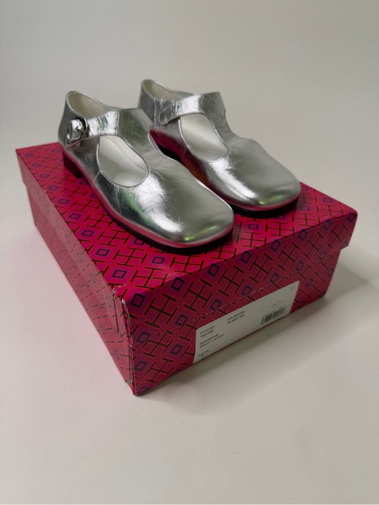 Tory Burch Shoes - Tory Burch Violet T-Strap Mary Jane Silver Metallic Flats Size 8